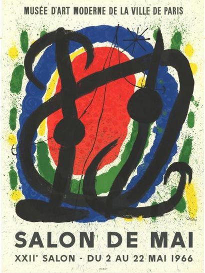Joan MIRO - 1966 Salon de Mai
Affiche française imprimée en lithographie, très bon...