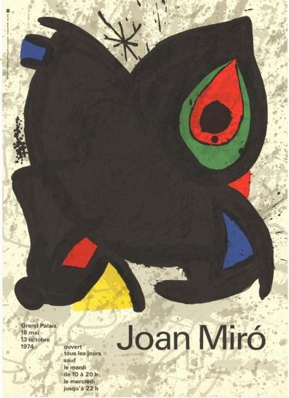 Joan MIRO - 1974 Grand Palais 18 mai – 13 octobre 1974
Affiche française imprimée...