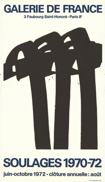 Pierre SOULAGES - 1972 Galerie de France - Soulages 1970-72
Affiche française imprimée...