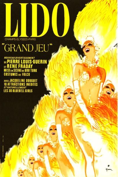 René GRUAU - 1973 Lido - Grand jeu
Affiche française en bon état, 38x58,5cm