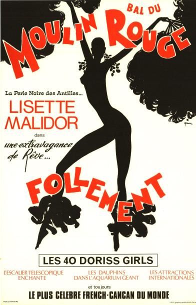 René GRUAU Bal du Moulin Rouge - Follement les 40 Doriss Girls - Lisette Malidor...