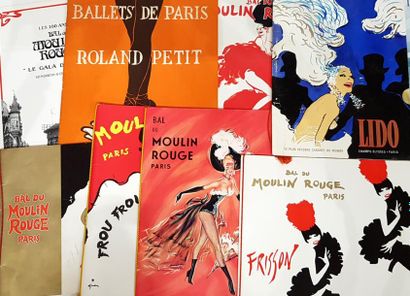 René GRUAU 10 programmes de cabaret illustrés essentiellement par René Gruau
Très...