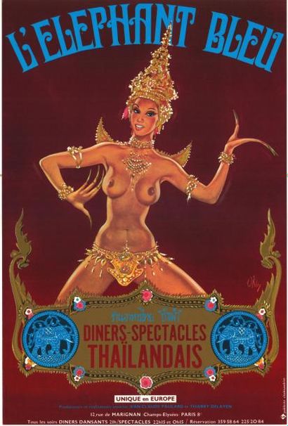 OKLEY - 1978 L'Eléphant bleu - Diners-spectacles thaïlandais
Affiche française en...