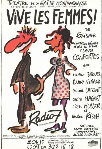 REISER - 1982 Theatre de la Gaité Montparnasse - Vive les femmes
Affiche française...