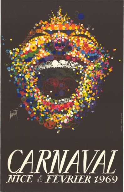 Raymond MORETTI - 1969 Carnaval Nice 8/20 février 1969
Affiche française en bon état,...