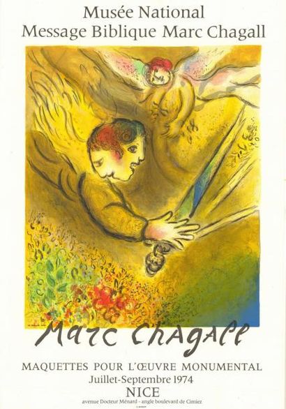 Marc CHAGALL - 1974 Musée national. Message biblique - Maquettes pour l'œuvre monumentale
Affiche...