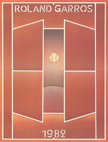 Jean-Michel FOLON - 1982 Rolland Garros
Affiche française imprimée en lithographie,...