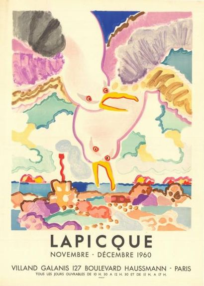 Charles LAPICQUE - 1960 Novembre – decembre 1960
Affiche française imprimée en lithographie,...