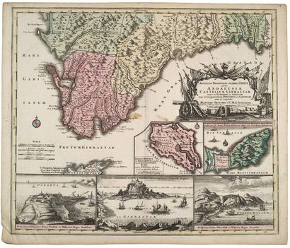Matthias SEUTTER Africa, juxta navigationes... - Andalusiae castellum Gibraltar –...
