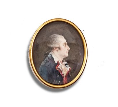 Ecole FRANÇAISE, XVIII-XIXème siècle 
Portrait de jeune homme de profil et de trois-quarts
Deux...