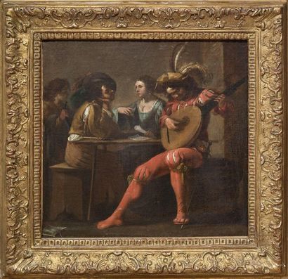 Dick Theodor HELMBREKER (1633-1696), attribué à 
Concert dans une taverne de Rome
Toile
30...