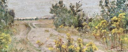 Alexandre NOZAL (1852-1929) 
Be wood
Pastel, signed lower right
20 x 48 cm