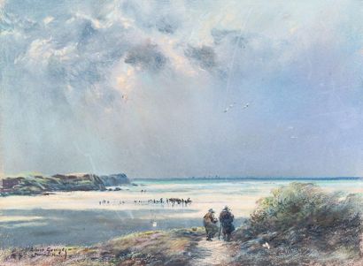 Albert GOUGET (1856-1948) 
Seaside
Pastel, signed lower left and located
25 x 33...