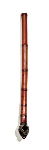 CHINE - Vers 1900 
Opium pipe made of natural bamboo, the polished end to show the...