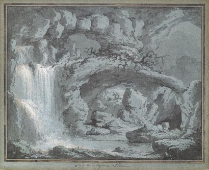 Claude Louis CHATELET (Paris 1753-1794) 
Vue de Tivoli et Saint Ambroise à côté de...