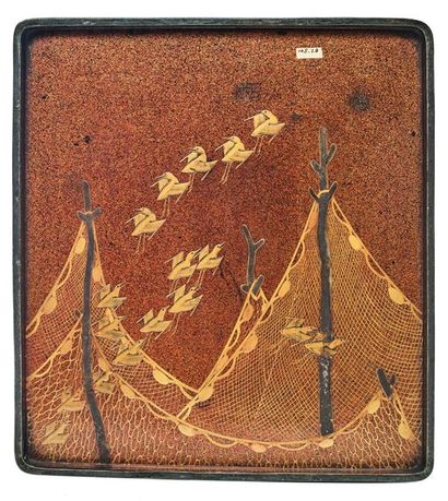 JAPON - Epoque EDO (1603 - 1868), 
Suzuribako (écritoire) en laque hirame à décor...