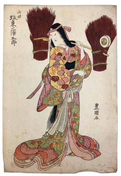 UTAGAWA TOYOKUNI II (1777-1835) 
Oban tate-e, l'acteur Bando Mitsugoro dans le rôle...