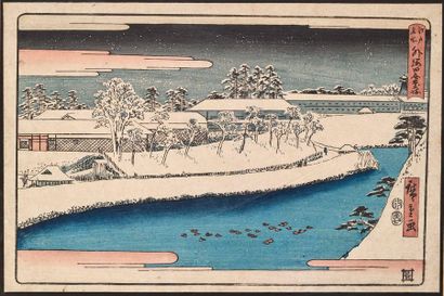 Utagawa Hiroshige (1797-1858) 
Oban yoko-e, de la série Edo meisho, Vues célèbres...