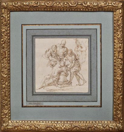 Marco BENEFIAL (1684-1764) attribué à 
The Christ with the outrages
Pen and brown
ink...