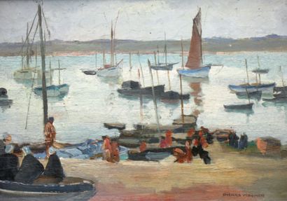 Pierre WAGNER (1897-1943) « Paysage de Bretagne » Huile sur panneau, signée en bas...