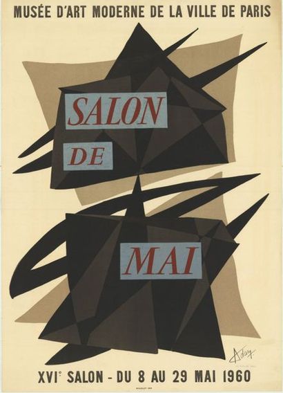 ADAMI - 1960 Salon de Mai - Affiche française roulée - Petites pliures dans les marges...