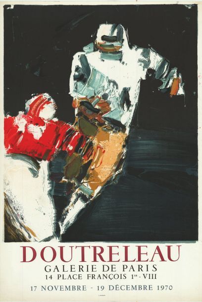 DOUTRELEAU Galerie de Paris - Affiche française roulée - pliures - 52x77,5 cm - Lithographie,...