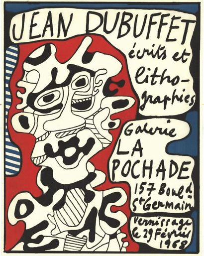 Jean DUBUFFET - 1968 Ecrits et Lithographie - Galerie La Pochade - Affiche française...