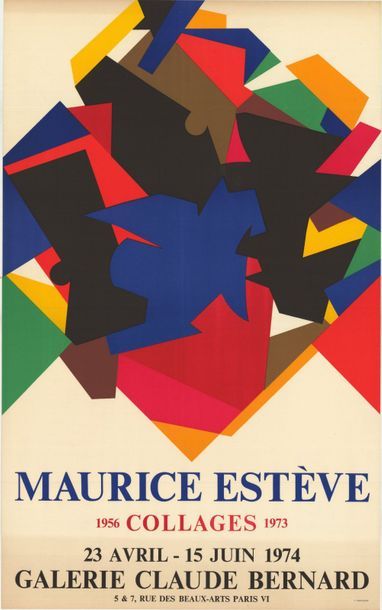 ESTEVE - 1973 Collages 1956-1973 - Galerie Claude Bernard - Affiche française roulée...