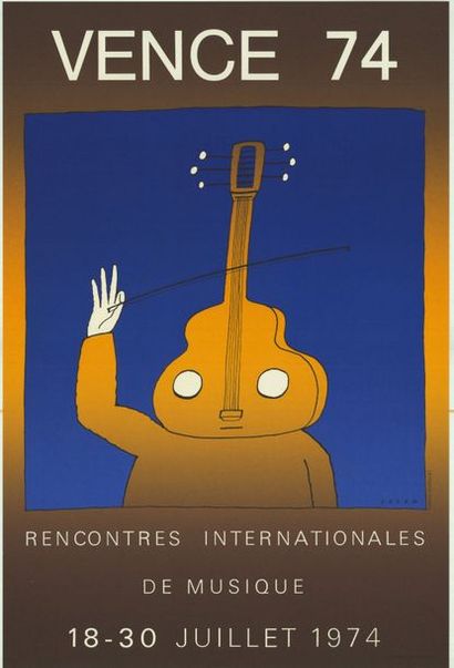 Jean-Michel FOLON - 1974 Festival de Vence (3 modèles différents) - Affiches françaises...