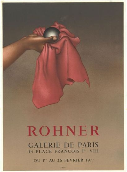 G.ROHNER - 1977 Galerie de Paris - Affiche française roulée en bon état - 74,3x53,9...