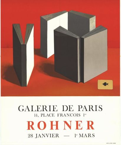 G.ROHNER - 1972 Galerie de Paris - Affiche française roulée en bon état - 74,5x50,4...