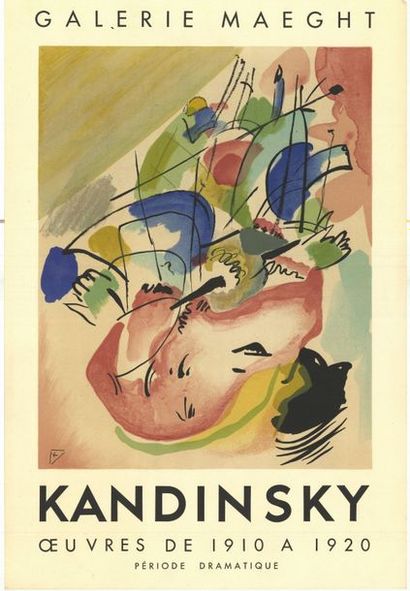 KANDINSKY Œuvres de 1910 à 1920 - Galerie Maeght - Affiche française roulée en bon...