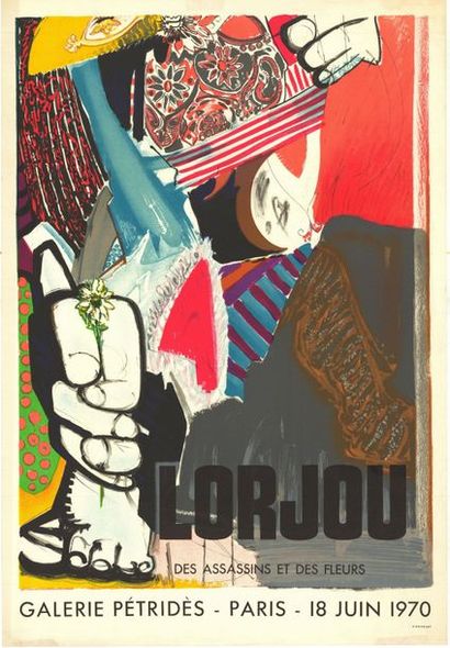 LORJOU - 1970 Des assassins et des fleurs - Affiche française roulée - Pliures -...
