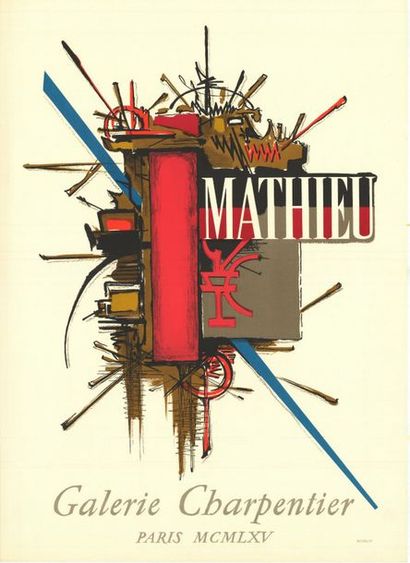 MATHIEU Galerie Charpentier - Affiche française roulée en très bon état - 70,1x50,6...