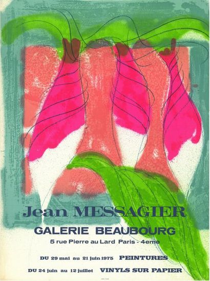 JEAN MESSAGIER Galerie Beaubourg - Affiche française roulée en bon état - déchirure...