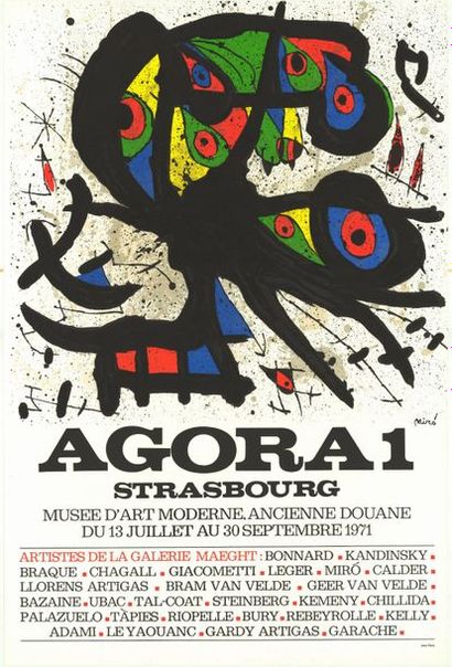 Joan MIRO - 1971 Agora1 - Affiche française roulée en bon état - 60,1x40,1 cm - Imprimerie...