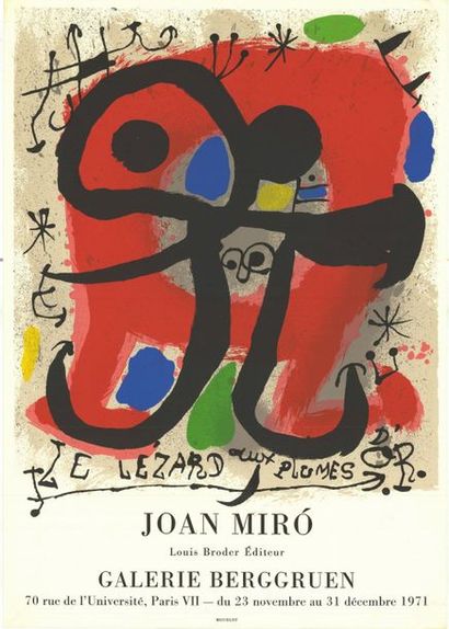 Joan MIRO - 1971 Le lézard aux plumes d’or - Affiche française roulée en bon état...