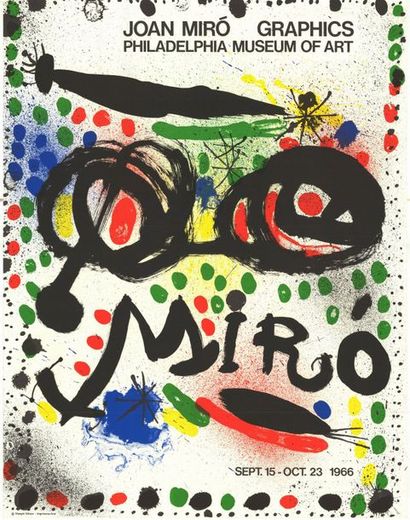Joan MIRO - 1966 Graphics - Philadelphia Musem of Art - Affiche française roulée...