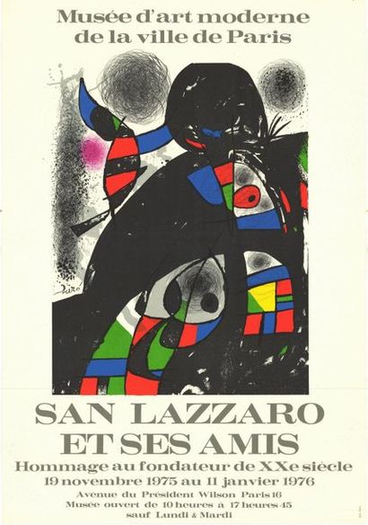 Joan MIRO - 1976 Sain Lazzaro et ses amis - Affiche française roulée en très bon...