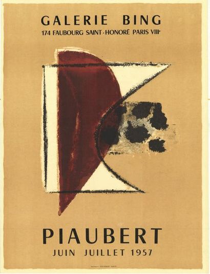 PIAUBERT - 1957 Galerie Bing - Affiche française roulée - Bon état - 62,4x47,3 cm...