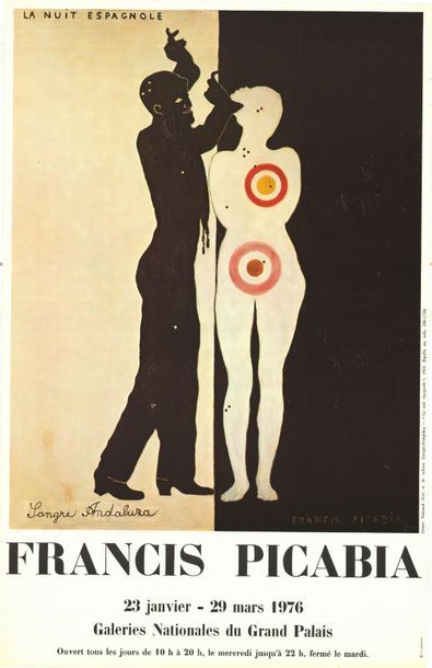 Francis PICABIA - 1976 La nuit espagnole - Affiche française roulée - Petites pliures...