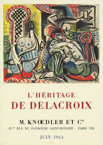 Pablo PICASSO - 1964 L'Héritage de Delacroix - M. Knoedler. Lithographie, Imprimerie...