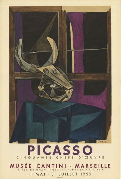 Pablo PICASSO - 1959 Cinquante Chefs D'œuvre - Musée Cantini - Marseille. Affiche...