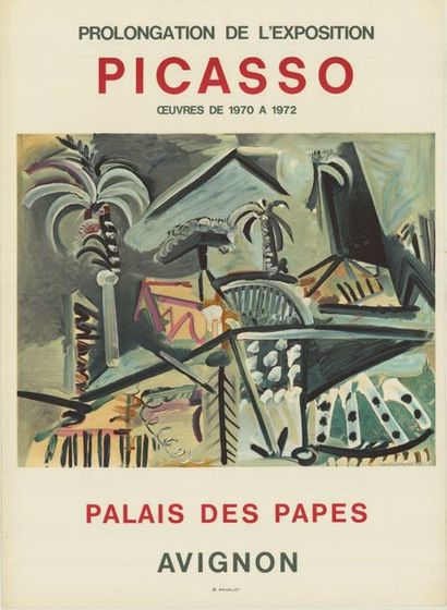 Pablo PICASSO - 1972 Œuvres de 1970 à1972 - Palais des Papes - Avignon. Affiche roulée...