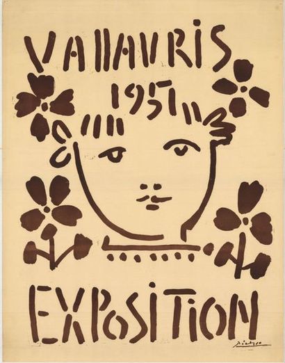 Pablo PICASSO - 1951 Exposition à Vallauris. Affiche roulée en très bon état - 5...