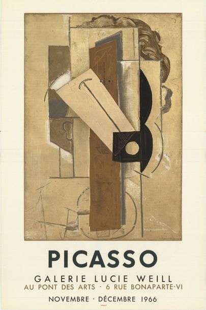 Pablo PICASSO - 1966 Galerie Lucie Weill. Lithographie, Imprimerie Mourlot, 500 épreuves...