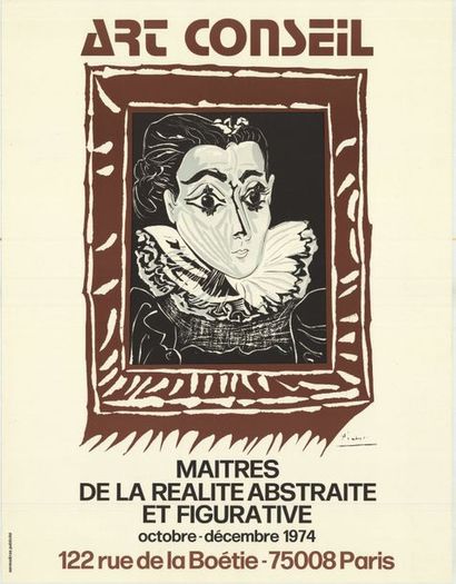 Pablo PICASSO - 1974 Maitres de la Réalité Abstraite et Figurative. Sermadiras publicité....