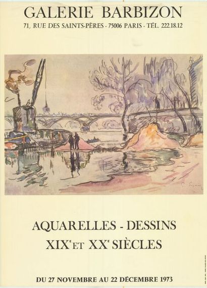 SIGNAC Aquarelles - dessins - Affiche française roulée en très bon état - 60,5x44...