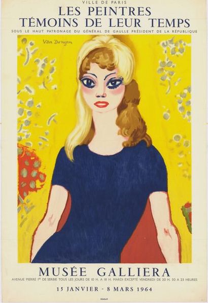 VAN DONGEN - 1964 Les peintres témoins de leur temps - Brigitte Bardot - Affiche...