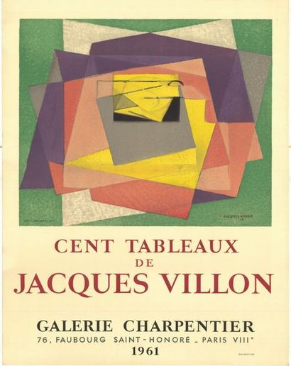 Jacques VILLON - 1961 Cent tableaux - Affiche française roulée - Petites pliures...